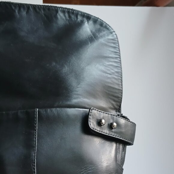 BCBG Max Azaria Black Leather Over The Knee Equestrian Style Riding Boots Size 8 - Picture 10 of 11